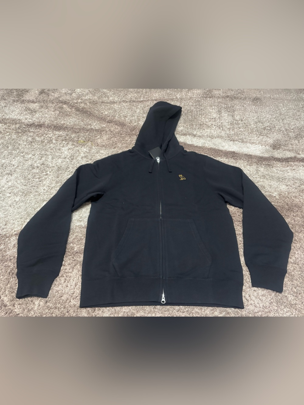 OVO TERRY FULL ZIP HOODIE - BLACK